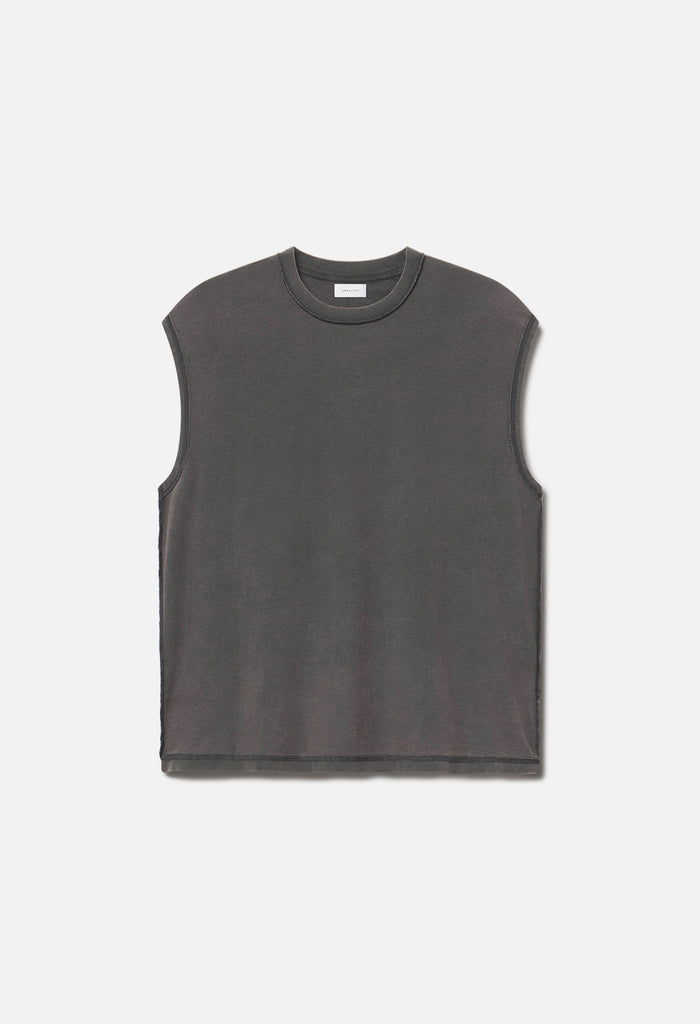 Summer Reversed Cropped Sleeveless / Washed Black