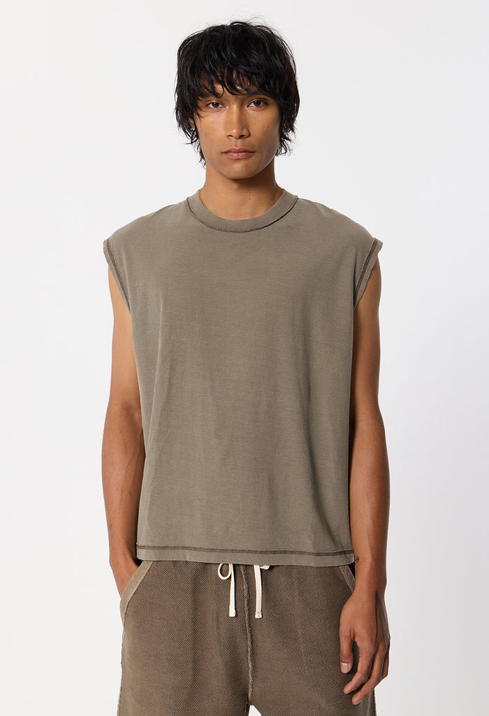 Summer Reversed Cropped Sleeveless / Washed Oak