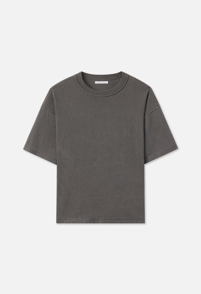 Summer Reversed Cropped Tee / Washed Black