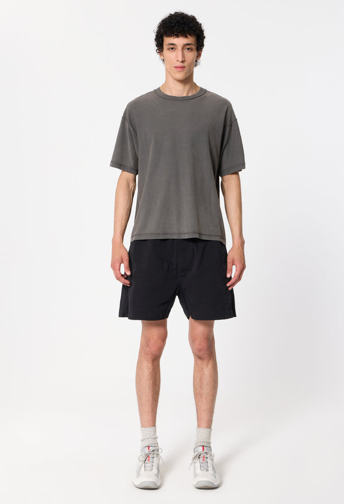 Summer Reversed Cropped Tee / Washed Black