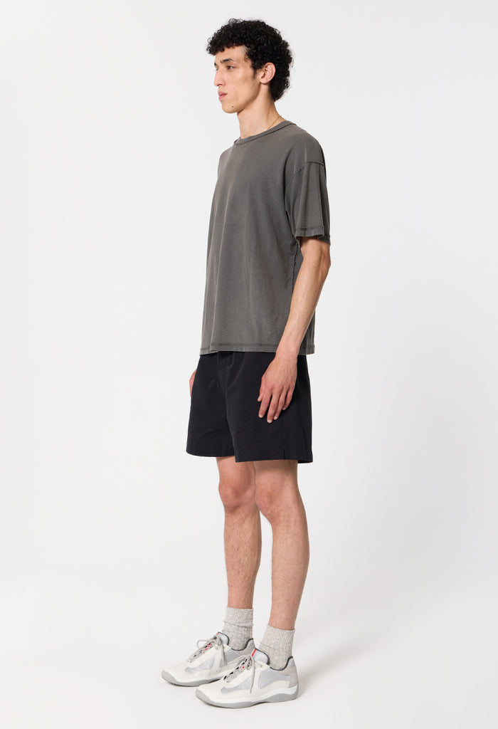 Summer Reversed Cropped Tee / Washed Black
