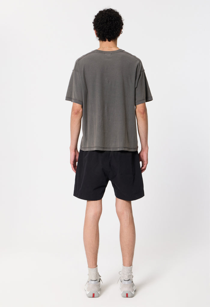 Summer Reversed Cropped Tee / Washed Black