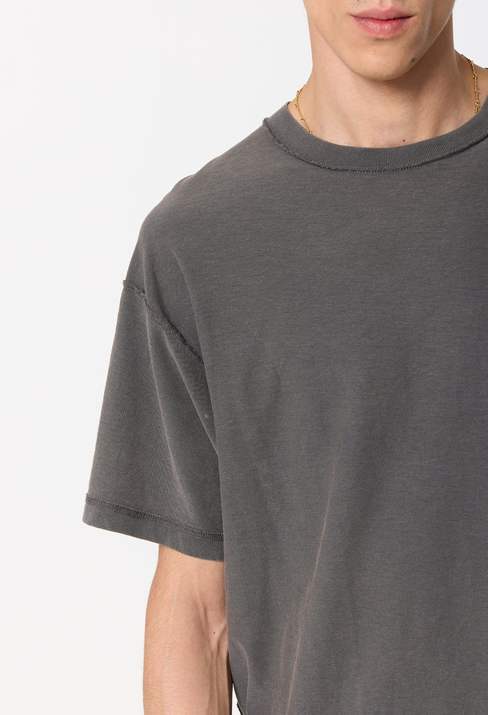 Summer Reversed Cropped Tee / Washed Black