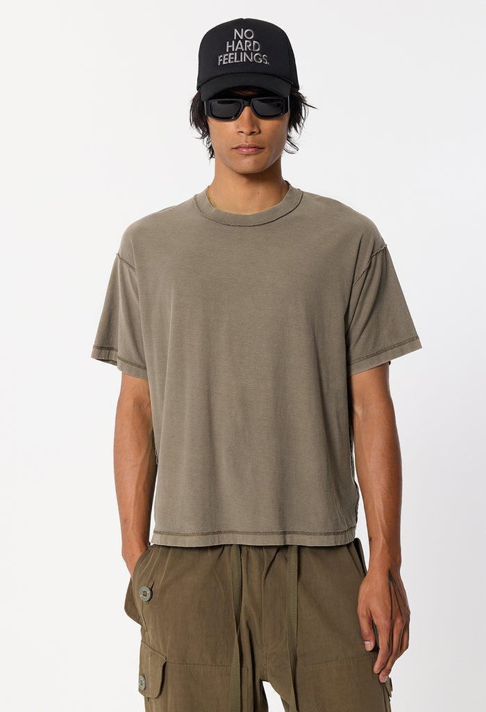 Summer Reversed Cropped Tee / Washed Oak