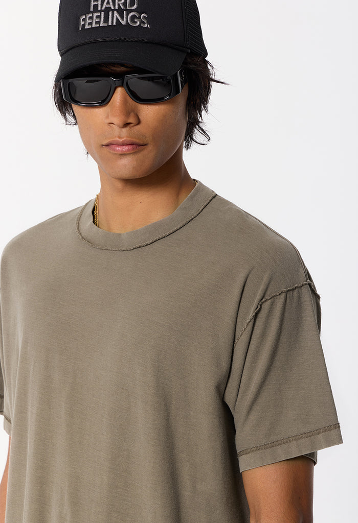 Summer Reversed Cropped Tee / Washed Oak