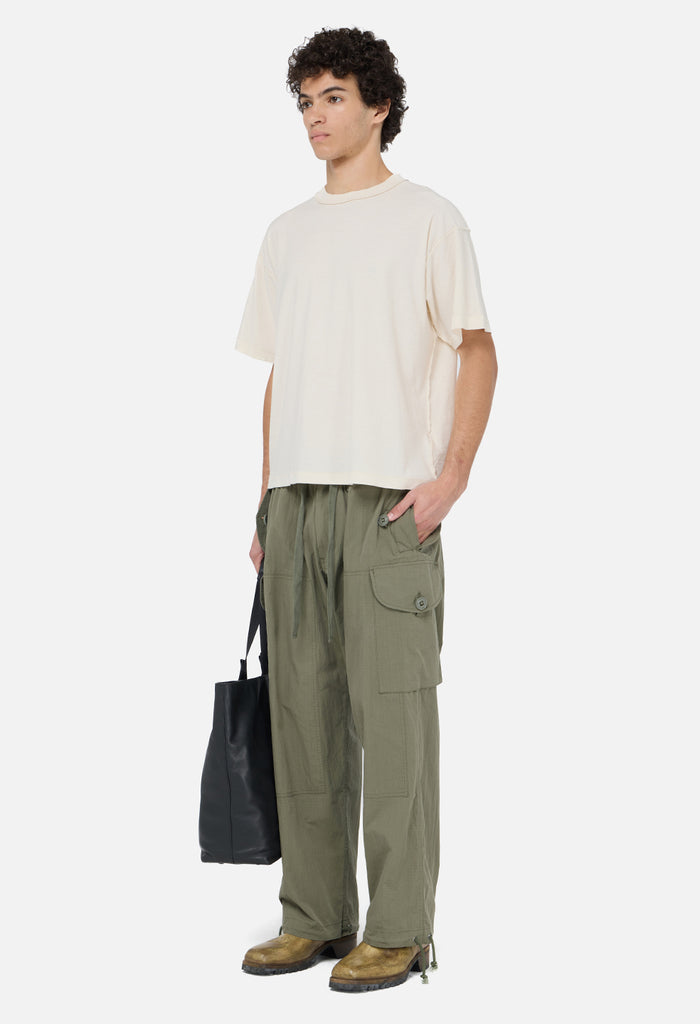 Summer Reversed Cropped Tee / Washed Salt