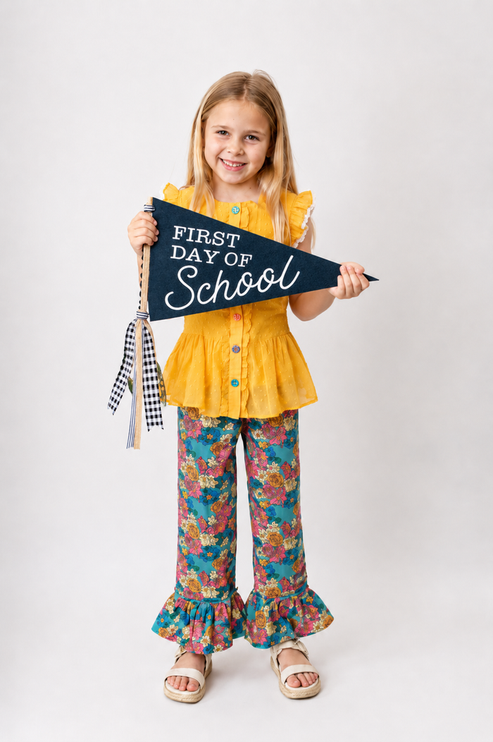 Sunflower Stroll Eyelet Top