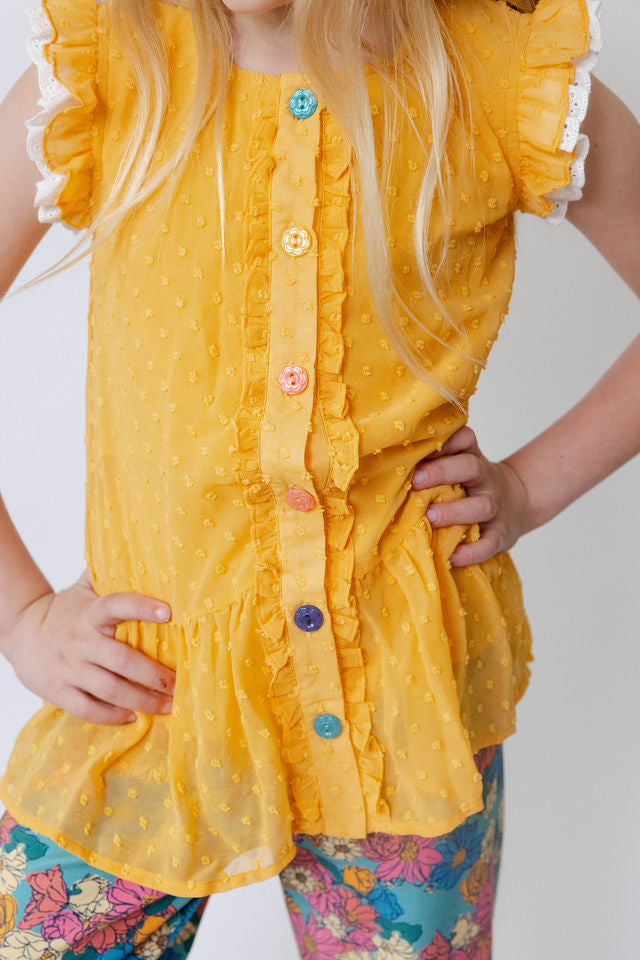 Sunflower Stroll Eyelet Top