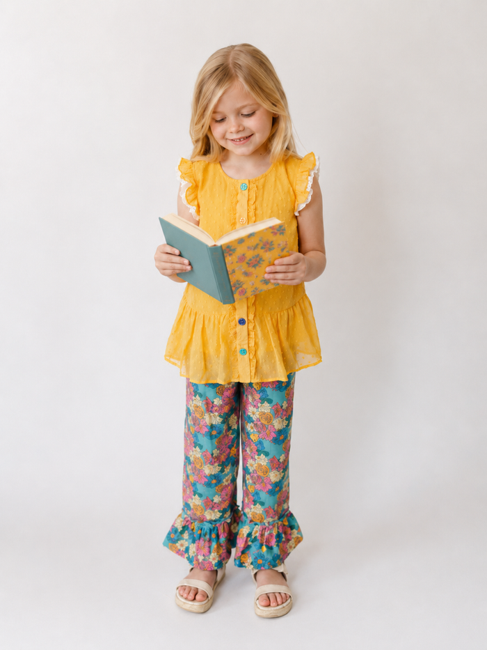 Sunflower Stroll Eyelet Top