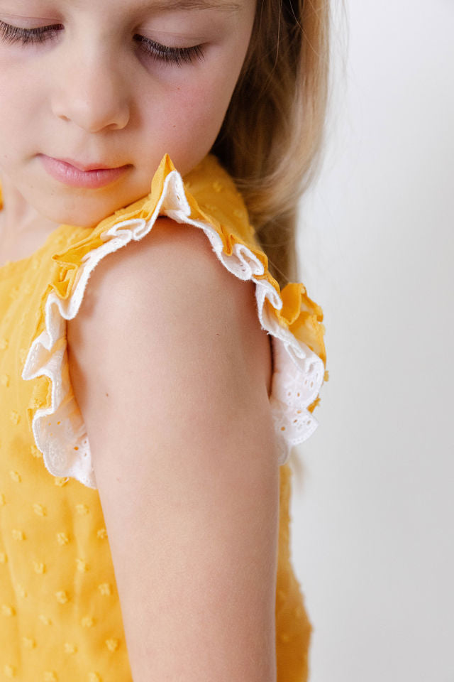 Sunflower Stroll Eyelet Top