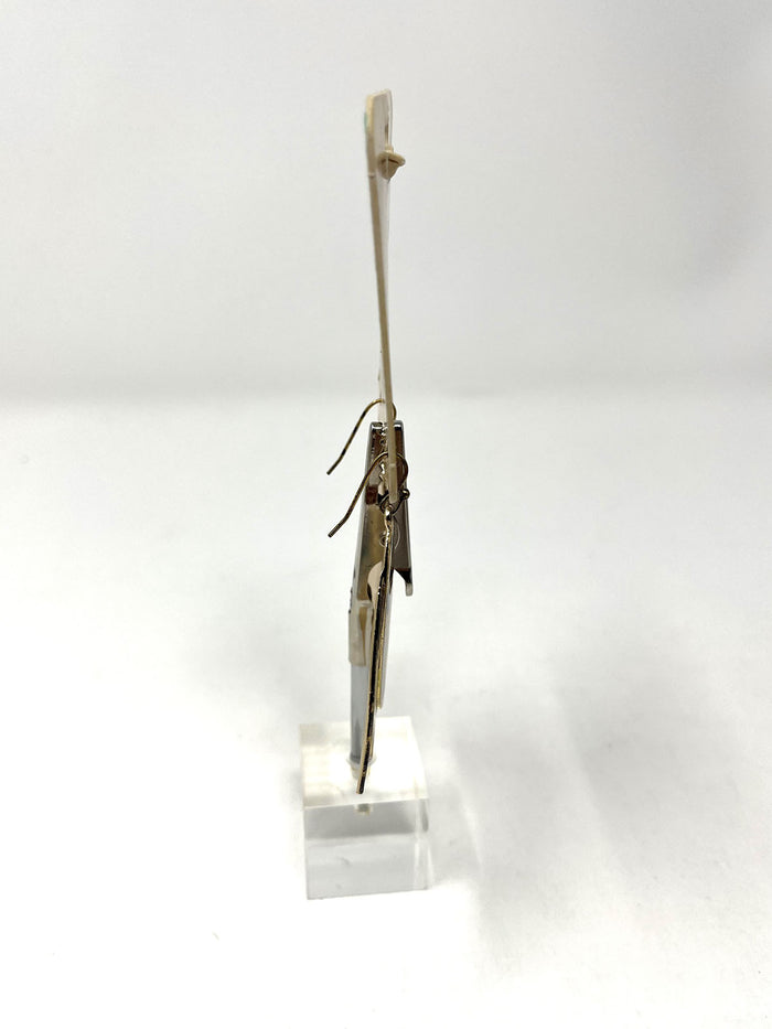 Susan Winget Gold & Black Metal Leaves Dangle Earrings