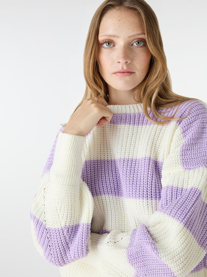Susie Stripe Jumper in Lilac