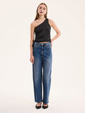 Sweeny One Shoulder Top in Black