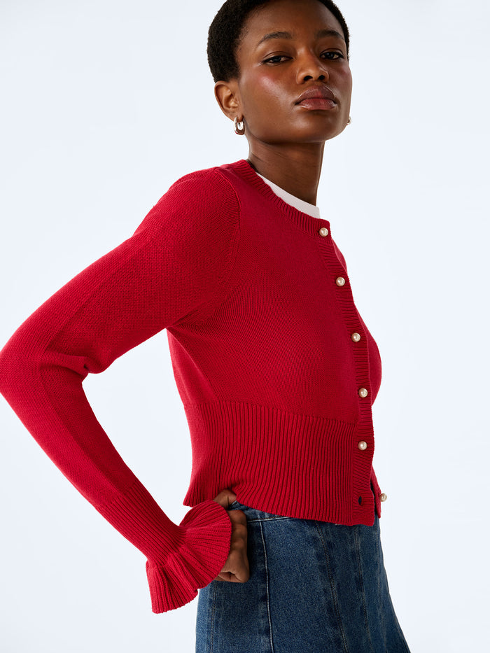 Sylvie Cardigan in Red