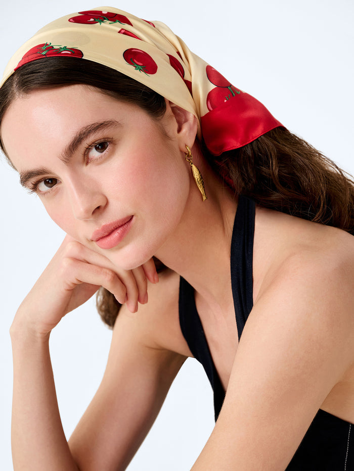 Tahiti Headscarf in Tomato Print