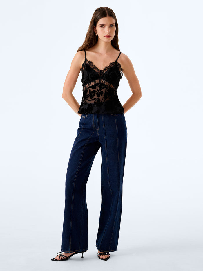 Tamara Top in Black Devore