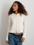 Taylor Rollneck Cardigan In Cotton Cashmere