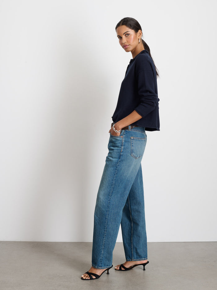 Taylor Rollneck Cardigan In Cotton Cashmere