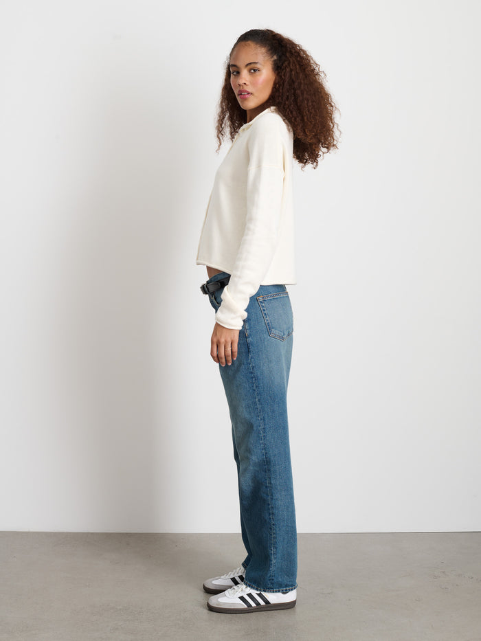 Taylor Rollneck Cardigan In Cotton Cashmere