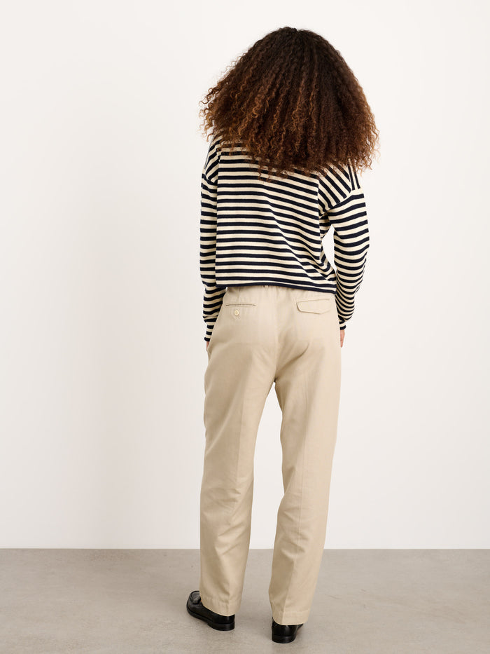 Taylor Striped Cardigan In Cotton Cashmere