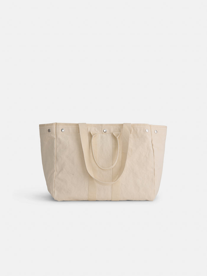 Double Handle Canvas Tote In Natural