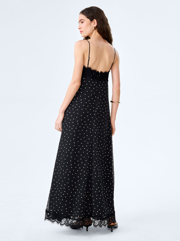 Thea Dress in Black Polka Dot