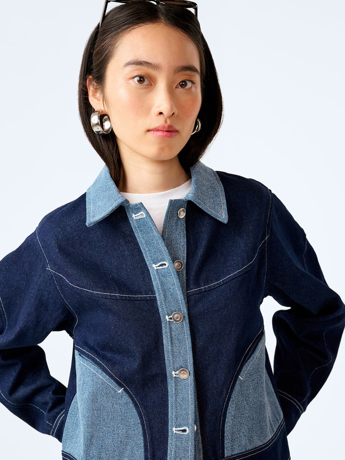 Timmy Jacket in Mid Wash and Indigo