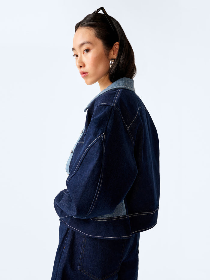Timmy Jacket in Mid Wash and Indigo
