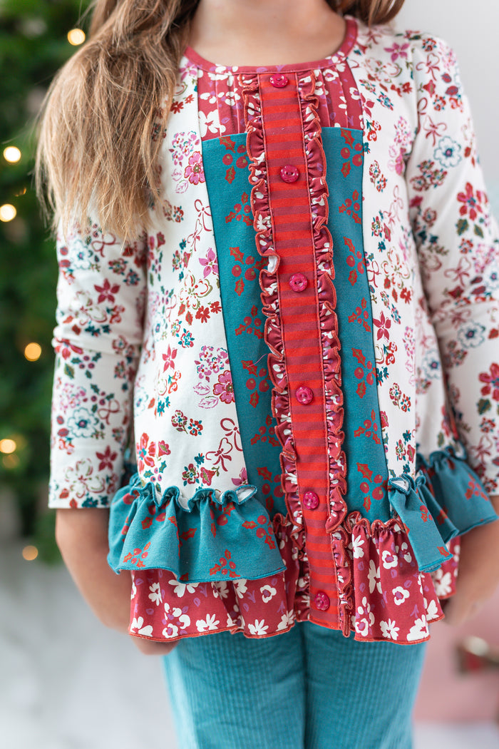 Tinselberry Lane Ruffle Tunic