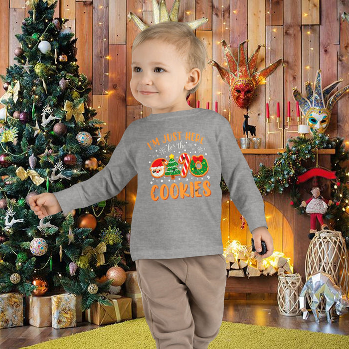 Toddler Long Sleeve Tee — "I'm Just Here for the Cookies" Christmas Cookies Shirt - 314 Originals