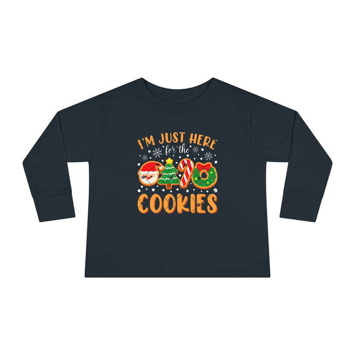 Toddler Long Sleeve Tee — "I'm Just Here for the Cookies" Christmas Cookies Shirt - 314 Originals