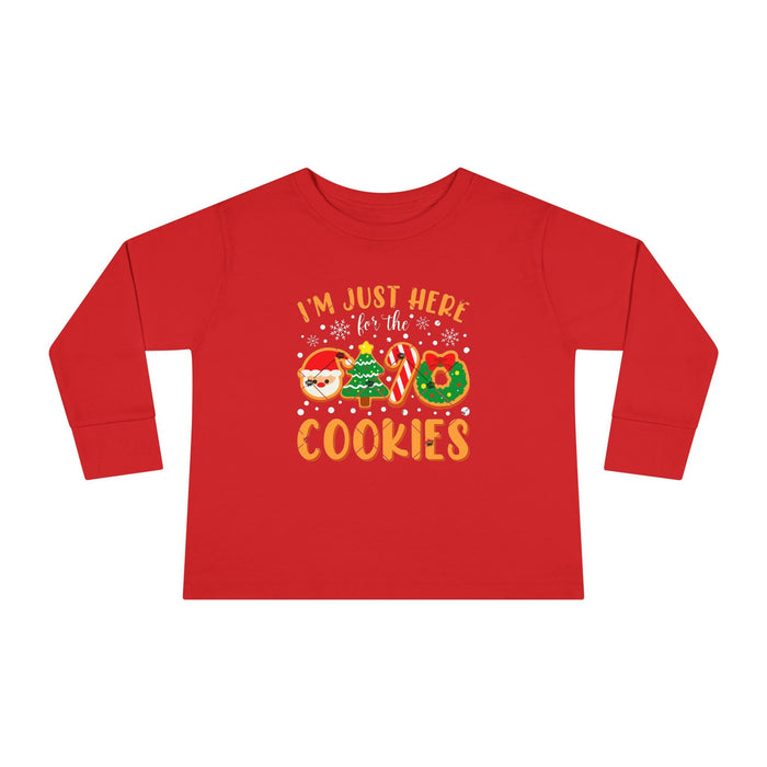 Toddler Long Sleeve Tee — "I'm Just Here for the Cookies" Christmas Cookies Shirt - 314 Originals