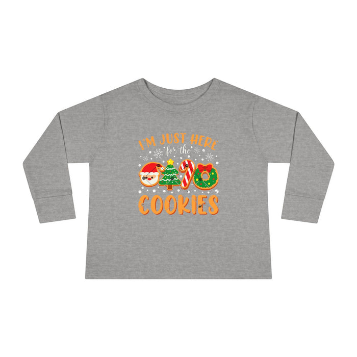 Toddler Long Sleeve Tee — "I'm Just Here for the Cookies" Christmas Cookies Shirt - 314 Originals