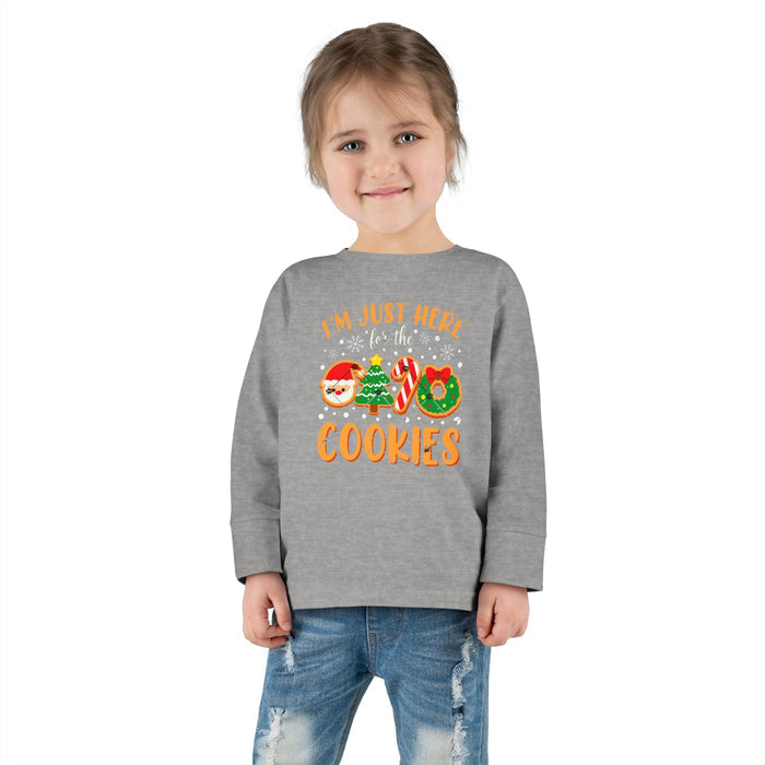 Toddler Long Sleeve Tee — "I'm Just Here for the Cookies" Christmas Cookies Shirt - 314 Originals