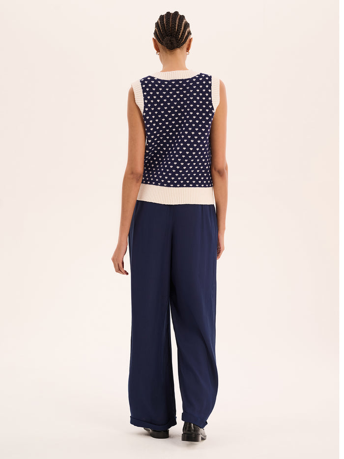Trinny Mini Heart Vest in Navy