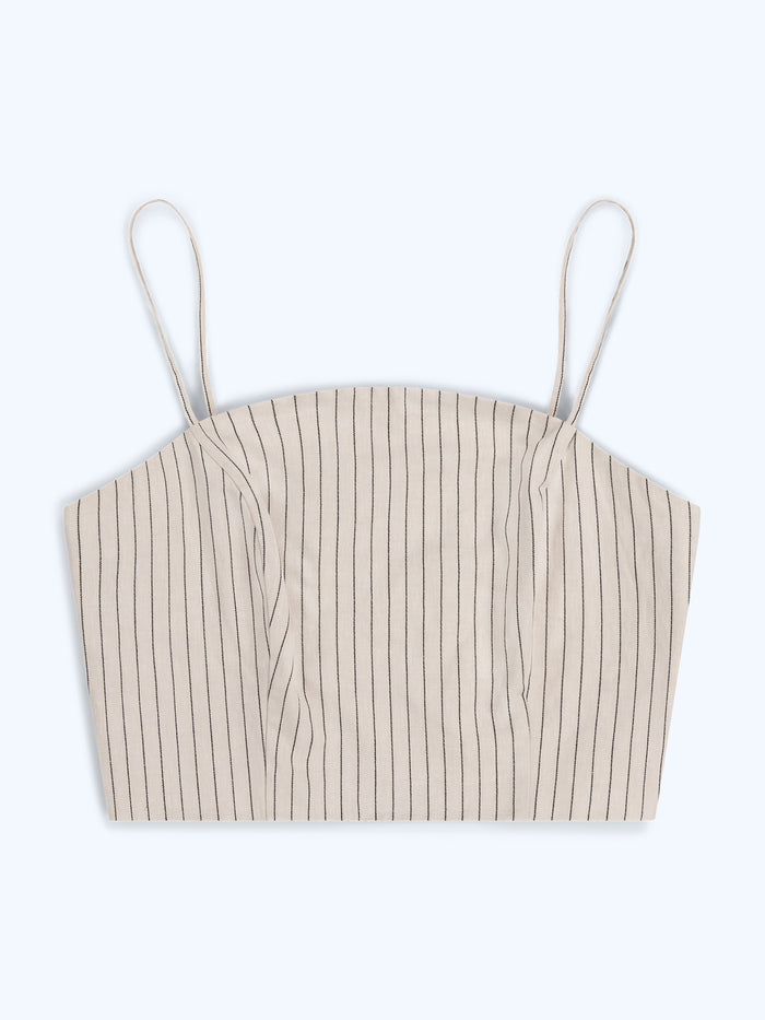 Trisha Top in Cream/Black Stripe
