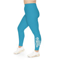 Turquoise Plus Size Leggings — Subtle Side Script Graphic, Comfortable Everyday Activewear - 314 Originals