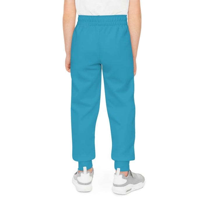 Turquoise Youth Joggers with 314 Originals Side Graphic — Kids Athletic Sweatpants - 314 Originals