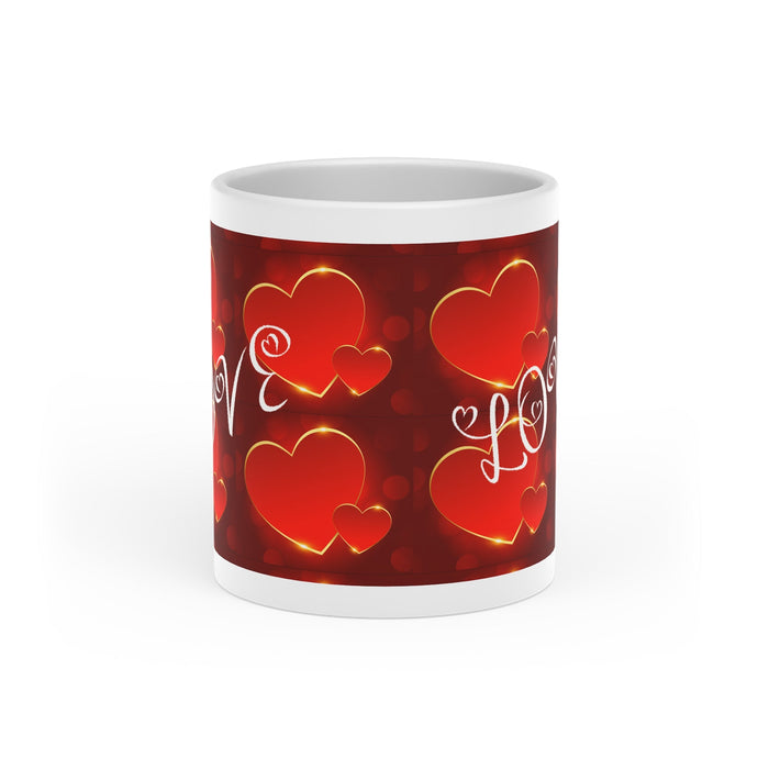 Valentine Love Mug — Red Heart Pattern Coffee Cup - 314 Originals