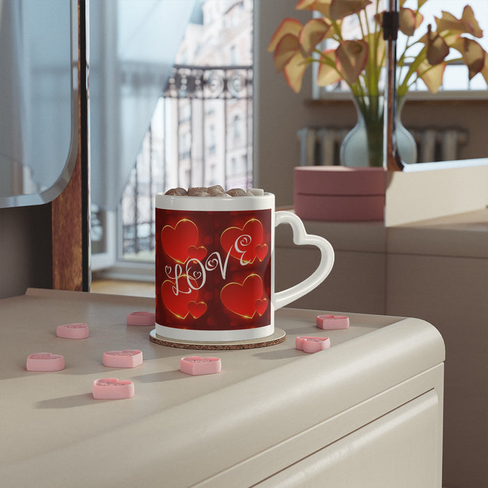 Valentine Love Mug — Red Heart Pattern Coffee Cup - 314 Originals