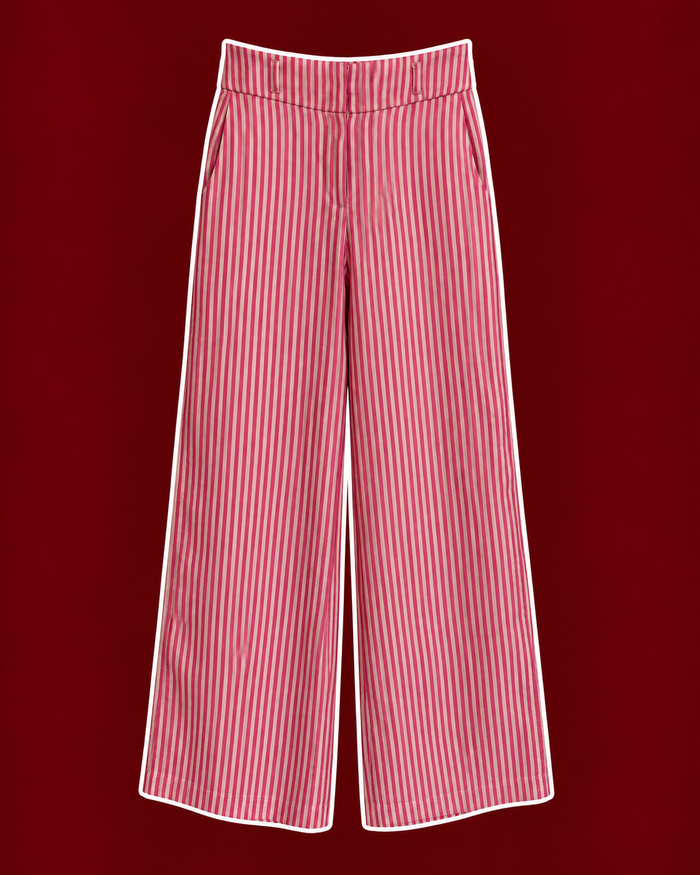 Vintage Anthropologie Pink Striped Wide-Leg Pants