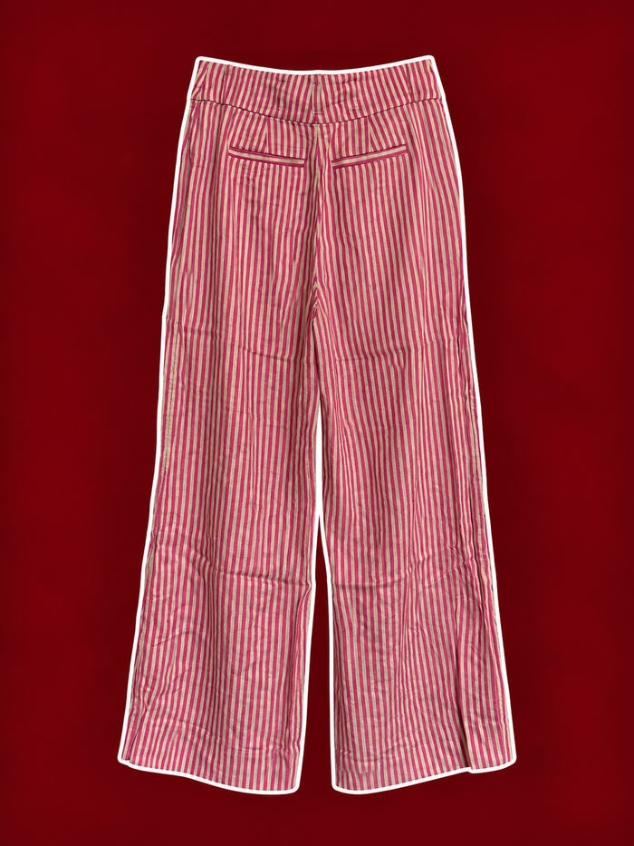 Vintage Anthropologie Pink Striped Wide-Leg Pants