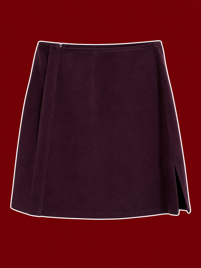 Vintage Express Plum Suede Mini Skirt
