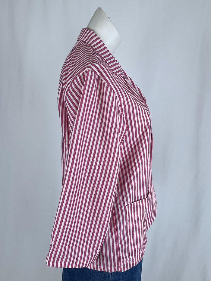 Vintage Koret Size 16/18 (38) Pink & White Stripe Blazer