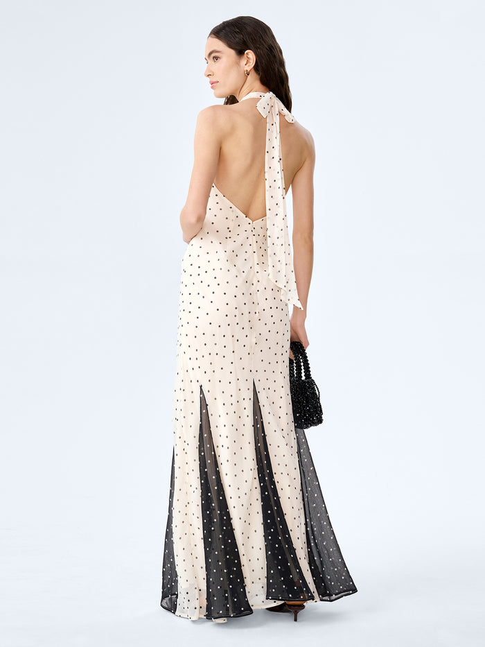 Vivi Dress in White Polka Dot
