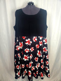 Wayward Fancies by eShakti Size 34W Black & Red Floral Dress