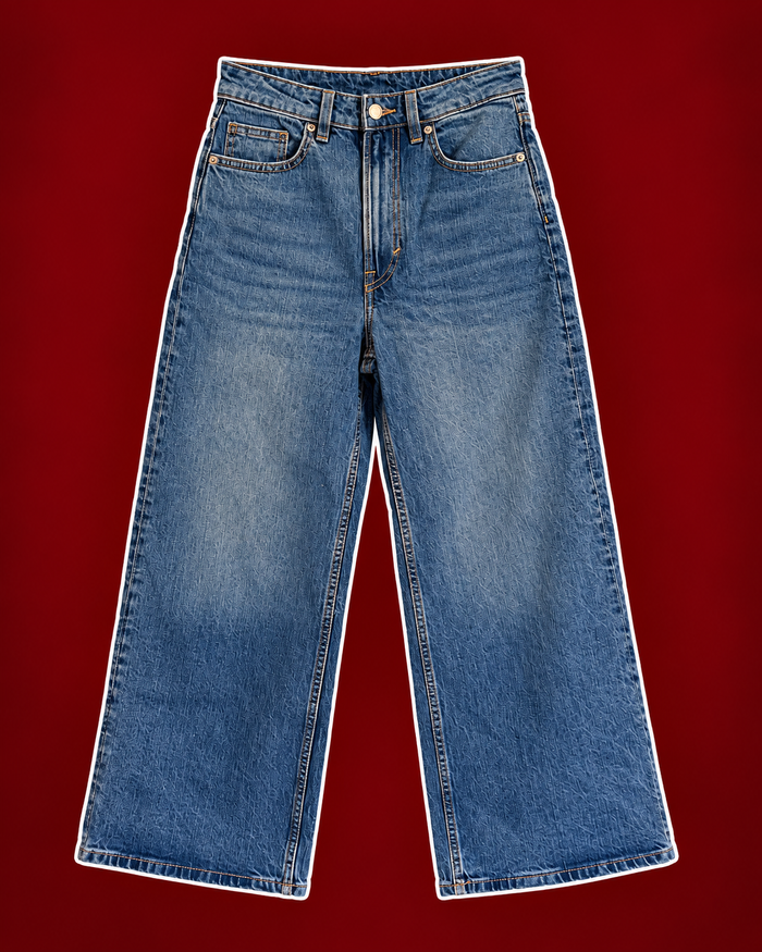 Wide-Leg Denim Jeans
