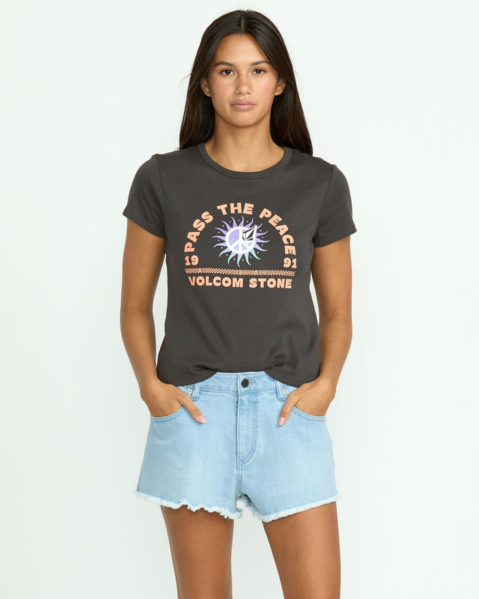 Women's 1991 Stoned Denim Shorts-Blue Drift-Volcom