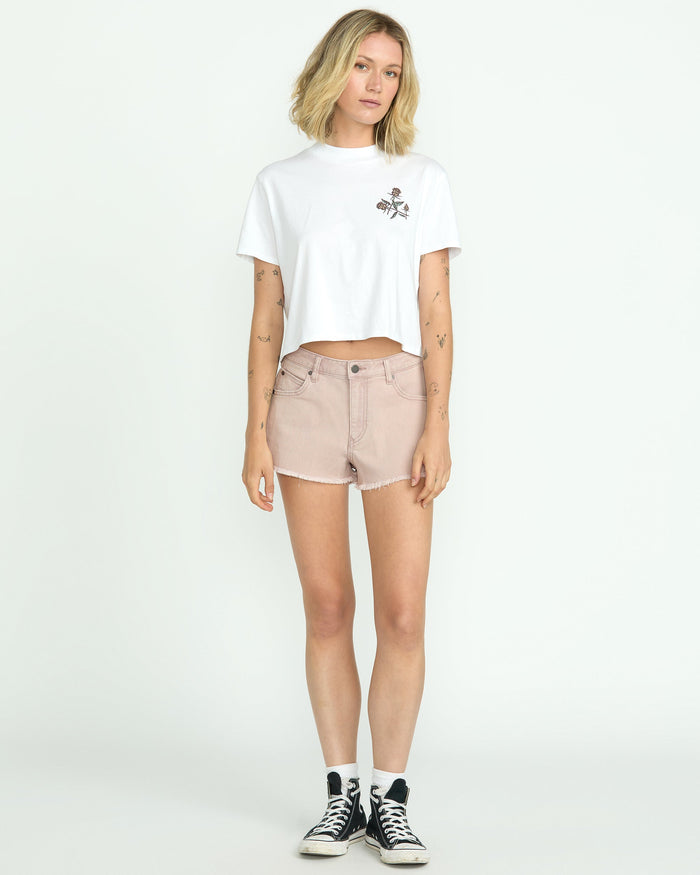 Women's 1991 Stoned Denim Shorts-Stone-Volcom