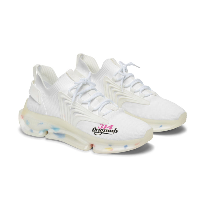 Women's All White Mesh Sneakers — Lightweight Breathable Athletic Shoes with '314 Originals' Accent - 314 Originals